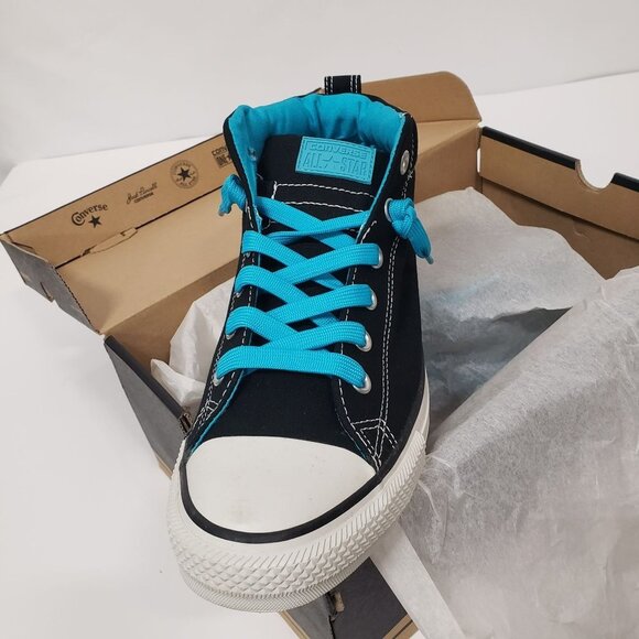 Converse Chuck Taylor Street Mid Mens Shoes Size 8 Color: Black/Blue - Picture 7 of 8